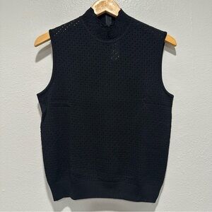St. John Black Sleeveless Turtleneck Size M
